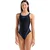 Arena hyperflow womens solid tech back swimsuit black/blue cosmo xl
