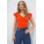 Trend Alacati Stili Ženska bluza kratkih rukava Alc-X13496, V-izrez, Narandžasta