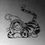 Wallity Zidna dekoracija Tigger, 66 x 70 cm, Crna