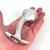 SuperLove Metal Prostate Plug Silver-Clear Gem Large