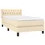 Vidaxl Box spring postelja z vzmetnico krem 90x200 cm blago