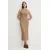 Obleka Tommy Hilfiger rjava barva, WW0WW43999