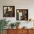 WallXpert set uramljenih MDF slika DOS079-50, apstraktna geometrijska kompozicija od mermera, drveta i zlatnih krugova, 2 x 50 x 50 cm
