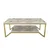 Hanah Home Klub sto Flora, 120x45.8x60 cm, Bež-zlatne boje