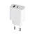 MAXLIFE MXTC-05 Punjač 20W 1x USB-C 1x, USB 20W, PD QC, Beli