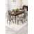 Hanah Home trpezarijski set Rax, sto na razvlačenje i 6 stolica, ploča u dekoru drveta Baroque, siva tkanina Babyface