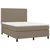 Vidaxl Box spring postelja z vzmetnico taupe 140x200 cm blago