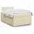 Vidaxl Box spring postelja z vzmetnico krem 120x200 cm blago