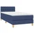 vidaXL Box spring postelja z vzmetnico LED modra 100x200 cm blago