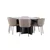Venture Design Jedilna garnitura Strada miza s 6 stoli Edina 120x74 cm črno rjava