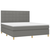 vidaXL Box spring postelja z vzmetnico LED temno siva 160x200 cm blago