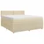 vidaXL Postelja boxspring z vzmetnico Krem 160 x 200 cm Blago