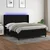 Vidaxl Box spring postelja z vzmetnico LED črna 160x200 cm blago