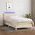 vidaXL Box spring postelja z vzmetnico LED krem 100x200 cm blago