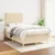 Vidaxl Box spring postelja z vzmetnico krem 120x200 cm blago