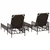 Ležaljka 3 pcs Smeđa i krem bijela 200 x 55 x 92 cm poliratan