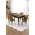Hanah Home trpezarijski set Pir, sto i 4 stolice, ploča u dekoru drveta Baroque, kapućino tkanina Babyface