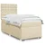 Vidaxl Box spring postelja z vzmetnico krem 100x200 cm blago