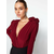 Trendyol Burgundy Double Breasted Collar Accessory Bodysuit