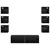 TV ormar S LED lampica s ladicama Zidne 8 pcs Crni hrast Stakl
