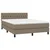 Vidaxl Box spring postelja z vzmetnico taupe 140x200 cm blago