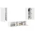 Set TV komoda Zidne 2 pcs Bijelo Konstruirano drvo