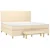 Vidaxl Box spring postelja z vzmetnico krem 200x200 cm blago