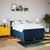Vidaxl Box spring postelja z vzmetnico modra 140x190 cm blago