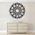 WallXpert metalni zidni ukras 5092, mandala cvet lotosa sa šiljatim laticama, 58 x 58 cm, crni
