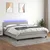 Vidaxl Box spring postelja z vzmetnico LED sv. siva 180x200 cm blago