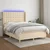 Vidaxl Box spring postelja z vzmetnico LED krem 140x190 cm blago