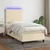 Vidaxl Box spring postelja z vzmetnico LED krem 80x200 cm blago