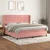 Vidaxl Box spring postelja z vzmetnico roza 200x200 cm žamet