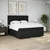 Vidaxl Box spring postelja z vzmetnico črna 180x200 cm blago