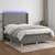 Vidaxl Box spring postelja z vzmetnico LED temno siva 140x200 cm blago