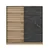 Hanah Home Garderober Kale-3981, 180x210x52 cm, Hrast-crni
