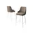 Hanah Home set od 4 barskih stolica Tera, kapućino tkanina Babyface, bele metalne noge