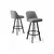 HANAH HOME Set barskih stolica (4 komada) Atex Grey Black