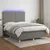 Vidaxl Box spring postelja z vzmetnico LED temno siva 140x200 cm blago