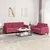 2-dijelni set sofa crvena boja vina baršunasti