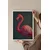 WallXpert uramljena slika 115228, ružičasti flamingo na tamnozelenoj pozadini, 30 x 40 cm, beli ram