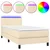 Vidaxl Box spring postelja z vzmetnico LED krem 80x200 cm blago