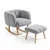 ATELIER DEL SOFA Fotelja i tabure Lotus Grey