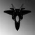 Wallity Zidna dekoracija F-22 RAPTOR, 57 x 56 cm, Crna