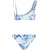 Womens Asymmetrical Ocean White Bikini Tank Top