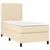 Vidaxl Box spring postelja z vzmetnico krem 90x200 cm blago