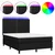 Vidaxl Box spring postelja z vzmetnico LED črna 140x200 cm blago