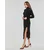 MICHAEL Michael Kors TURTLE NK SLIT MIDI DRS Črna