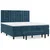 Box spring postelja z vzmetnico temno modra 180x200 cm žamet