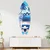WallXpert dekorativna daska za surf od pleksiglasa Mvsf38M, ilustracija Maldiva sa bungalovima na vodi i palmama, 36 x 100 cm